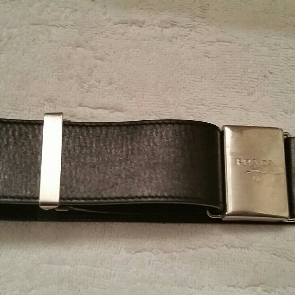 Prada authentic black genuine leather belt